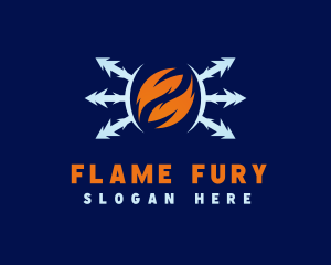 Flame Ice Heating logo design