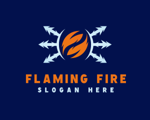 Flame Ice Heating logo design