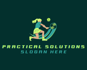 Woman Tennis League logo design