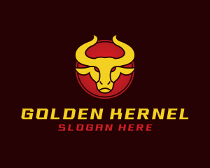 Wild Golden Bull  logo design