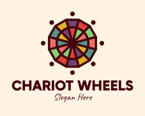 Colorful Mosaic Wheel logo design