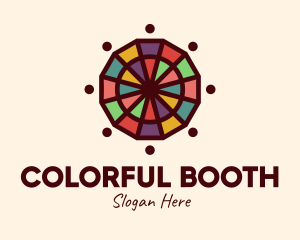 Colorful Mosaic Wheel logo design