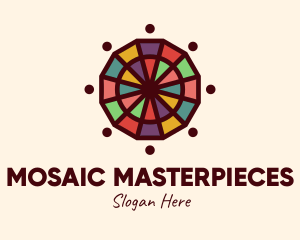 Colorful Mosaic Wheel logo design