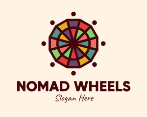 Colorful Mosaic Wheel logo design