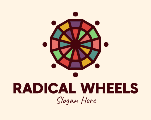 Colorful Mosaic Wheel logo design