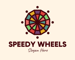 Colorful Mosaic Wheel logo design