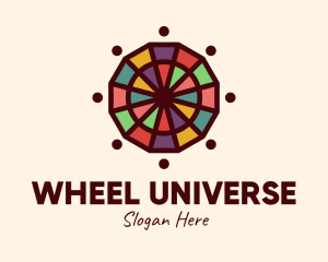 Colorful Mosaic Wheel logo design