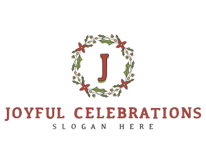 Holiday Christmas Wreath logo