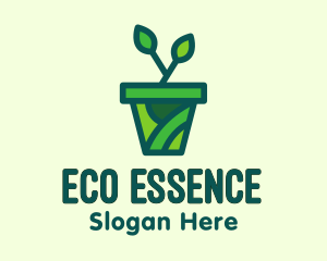 Eco Potted Plant  logo design