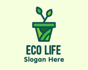 Eco Potted Plant  logo design