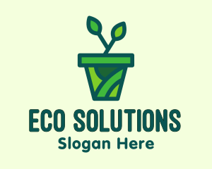 Eco Potted Plant  logo design