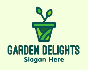 Eco Potted Plant  logo design