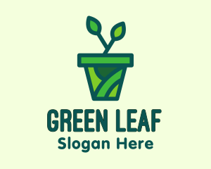 Eco Potted Plant  logo design