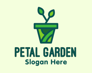 Eco Potted Plant  logo design