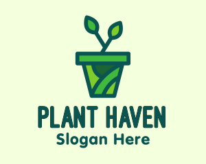 Eco Potted Plant  logo design