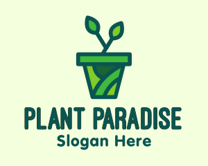 Eco Potted Plant  logo design