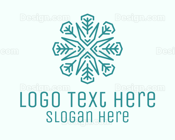 Nature Leaf Snowflake Logo