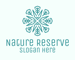 Nature Leaf Snowflake logo design