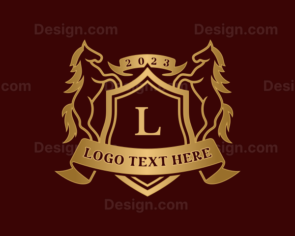 Luxury Stallion Horse Shield Logo