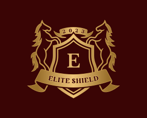 Luxury Stallion Horse Shield logo design