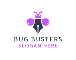 Purple Ink Bug logo design