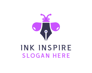 Purple Ink Bug logo design