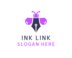 Purple Ink Bug logo design