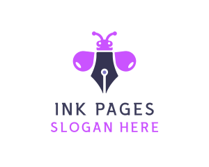 Purple Ink Bug logo design