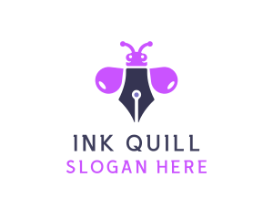 Purple Ink Bug logo design