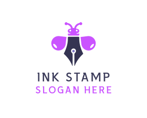 Purple Ink Bug logo design