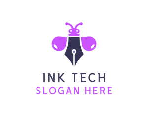 Purple Ink Bug logo design