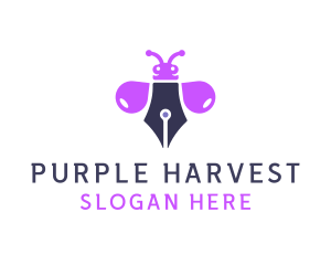 Purple Ink Bug logo design