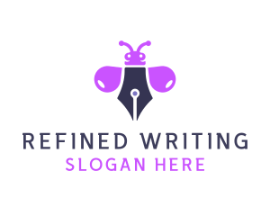 Purple Ink Bug logo design