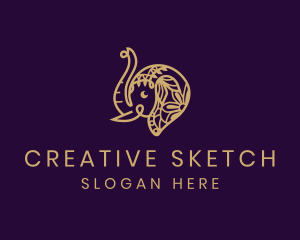 Creative Hindu Elephant logo design