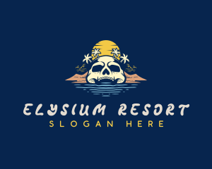 Island Vacation Skull logo