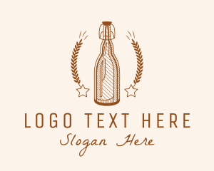 Wheat  Distillery Bottle logo design
