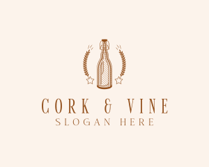 Wheat  Distillery Bottle logo design