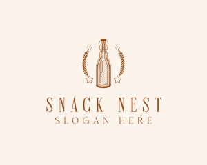 Wheat  Distillery Bottle logo design