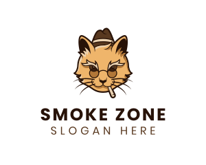 Smoking Jazz Cat logo design