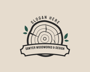 Wood Log Lumberjack logo design