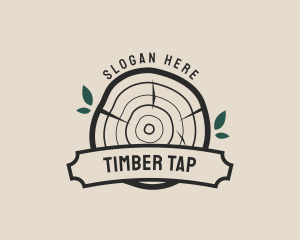 Wood Log Lumberjack logo design