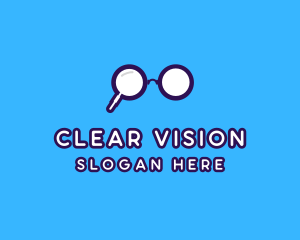 Magnifying Glass Eyeglasses logo design