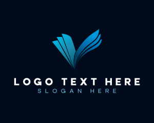 Paper Sheet Letter V Logo