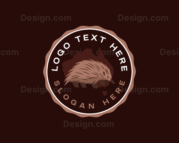 Australian Echidna Animal Logo