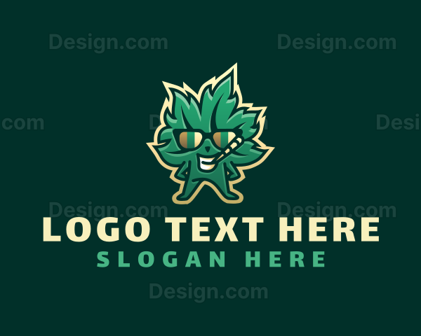 Marijuana Leaf Smoking Logo