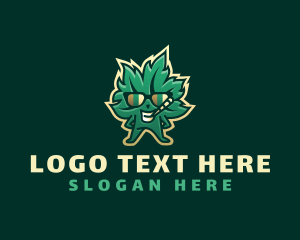 Marijuana Leaf Smoking logo