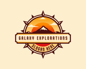 Mountain Sunset Compass logo design