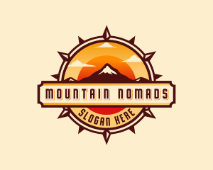 Mountain Sunset Compass logo design