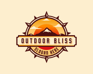 Mountain Sunset Compass logo design