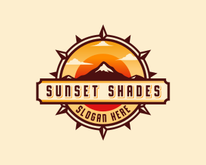 Mountain Sunset Compass logo design